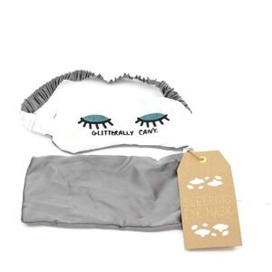TwelveNYC Sleeping Eye Mask Womens OS White Grey Glitterally Cant Travel Mask